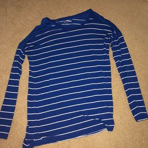 Blue with white stripes long sleeve Tee